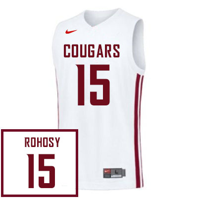Washington State Cougars #15 AJ Rohosy College Basketball Jerseys Stitched Sale-White